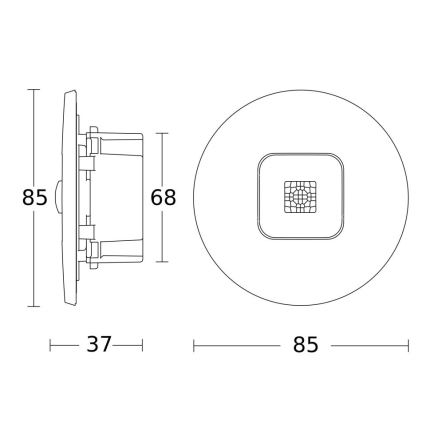 Steinel 067151 - Detetor de presença embutido IR MICRO OFFICE DALI2