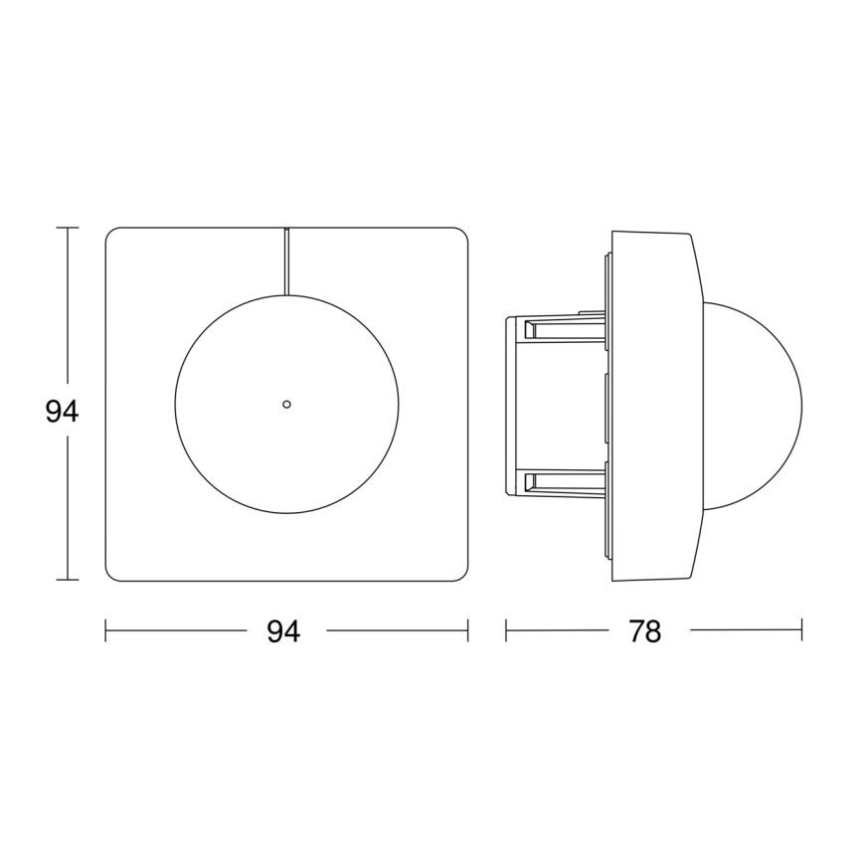 Steinel 068530 - Sensor de movimento IS 3360 40m COM1 quadrado preto
