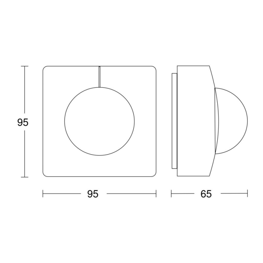 Steinel 068561 - Sensor de movimento IS 3360 40m V3 KNX IP54 quadrado preto
