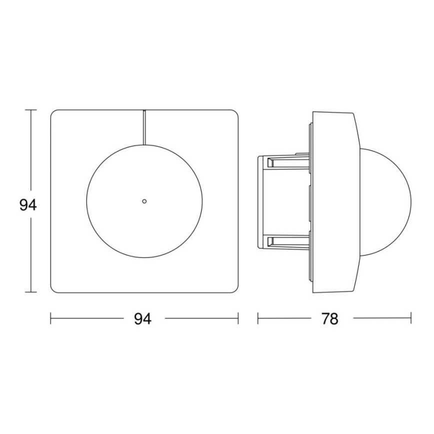 Steinel 068578 - Sensor de movimento IS 3360 40m V3 KNX quadrado preto