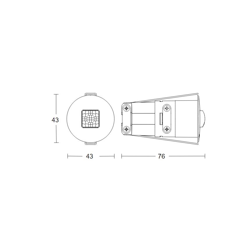 Steinel 068646 - Detetor de presença IR Quattro MICRO 6m KNX IP65 redondo preto