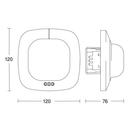 Steinel 079352 - Detetor de presença IR Quattro 8m DALI-2 APC branco