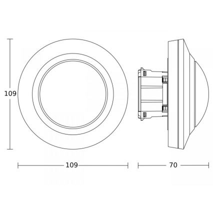 Steinel 087807 - Sensor de movimento embutido MD-8 ECO COM1 360° branco