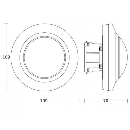 Steinel 088170 - Sensor de movimento embutido com um sensor de presença PD-8 ECO DALI-2 360° branco