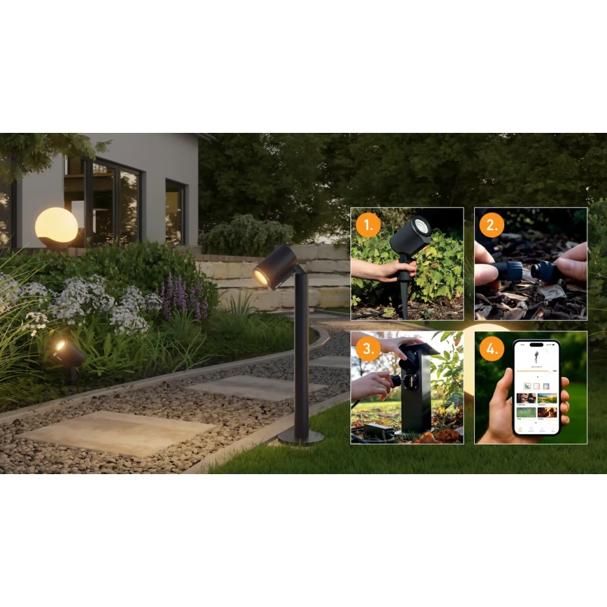 Steinel 089337 - Candeeiro de exterior LED RGBW LED/7,9W/24V IP65