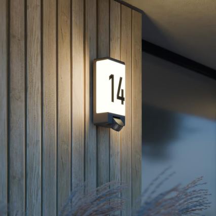 Steinel 094263 - Luminária para número da casa com sensor 1xE27/15W/230V L 14 S IP44