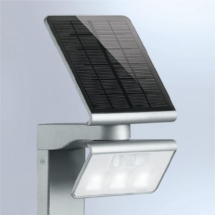 STEINEL 671211 - Projetor LED solar com sensor XSolar GL-S 0,5W/LED prata IP44 2500 mAh
