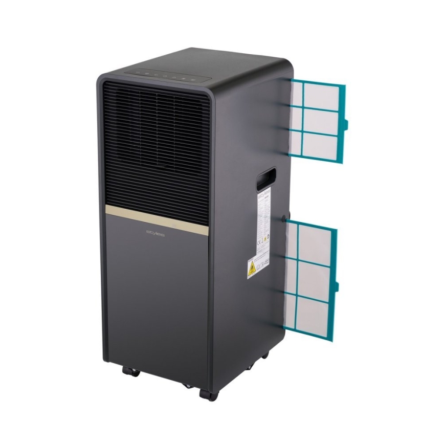 Stylies - Ar condicionado portátil POLARIX 1000W/230V 9000 BTU preto + comando remoto