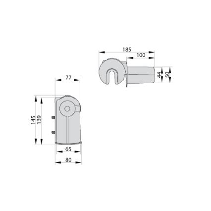 Suporte ajustável para luminária de rua IP44 Ø 53-60 mm, cinzento