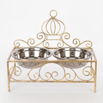 Suporte com duas taças em aço inoxidável