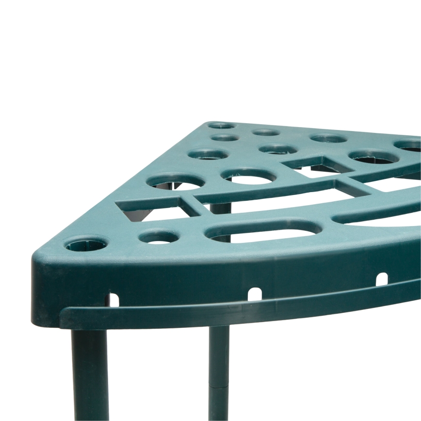Suporte de canto para ferramentas de jardim 43x43x59 cm verde