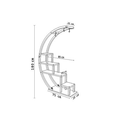 Suporte de flores GARDEN 180x85 cm castanho/preto