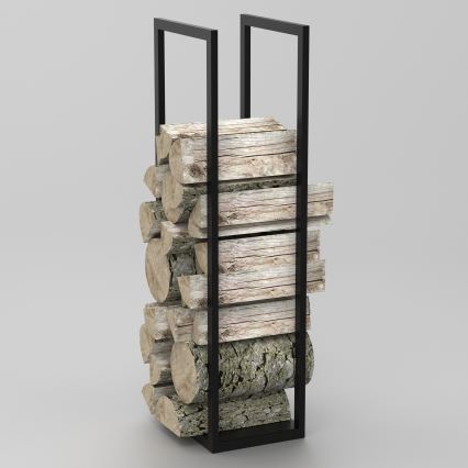 Suporte de metal para madeira 120x40 cm preto