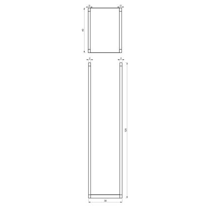 Suporte de metal para madeira 120x40 cm preto