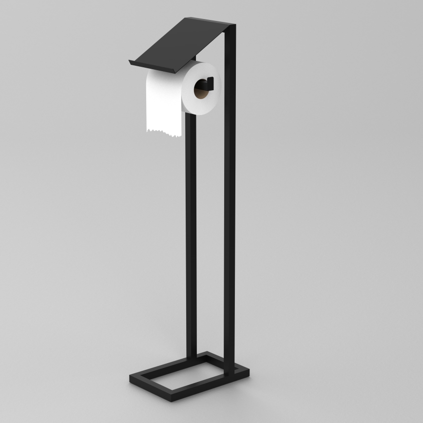 Suporte de papel higiénico 71x20 cm preto