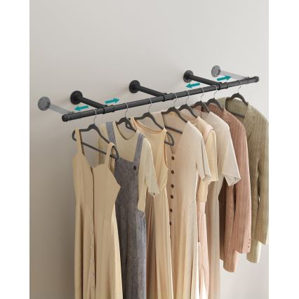 Suporte de parede para cabides LINEA, preto