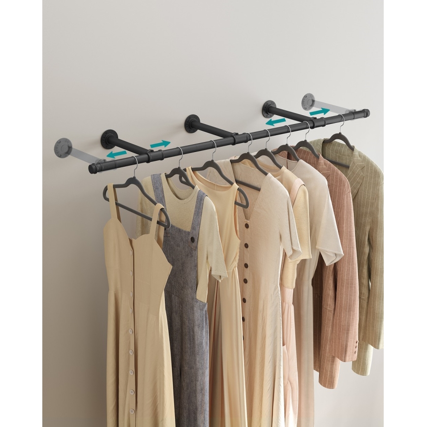 Suporte de parede para cabides LINEA, preto