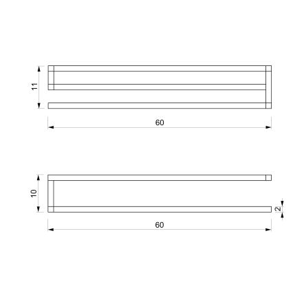 Suporte de parede para toalha 10x60 cm branco