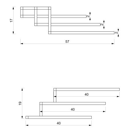 Suporte de parede para toalha 19x58 cm preto