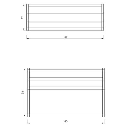 Suporte de parede para toalha 37x60 cm branco