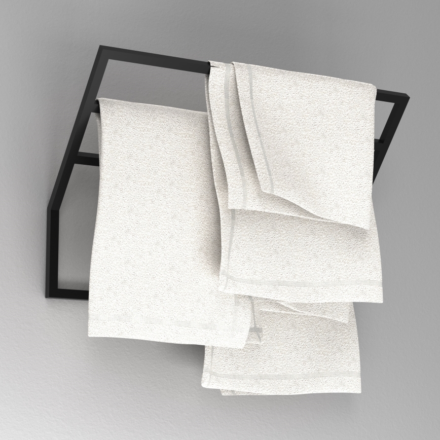 Suporte de parede para toalha 37x60 cm preto