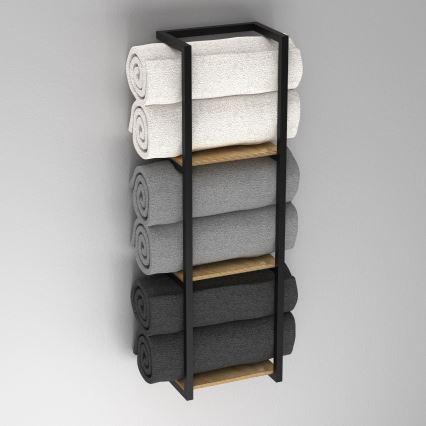 Suporte de parede para toalha 78x23 cm preto