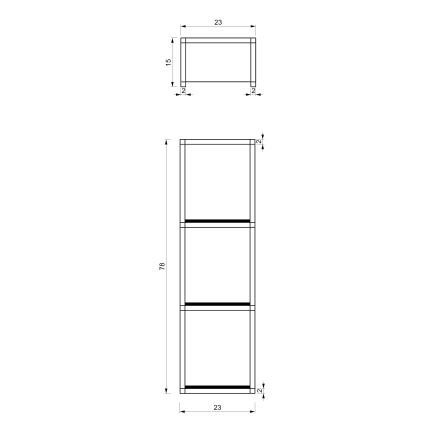 Suporte de parede para toalha 78x23 cm preto
