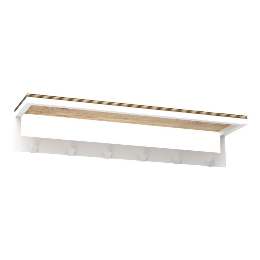 Suporte de parede para toalha com prateleira 10x60 cm branco
