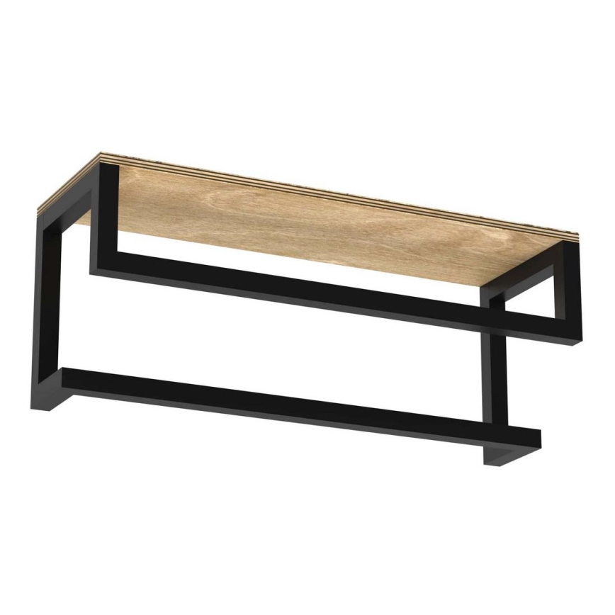 Suporte de parede para toalha com prateleira 14x40 cm preto