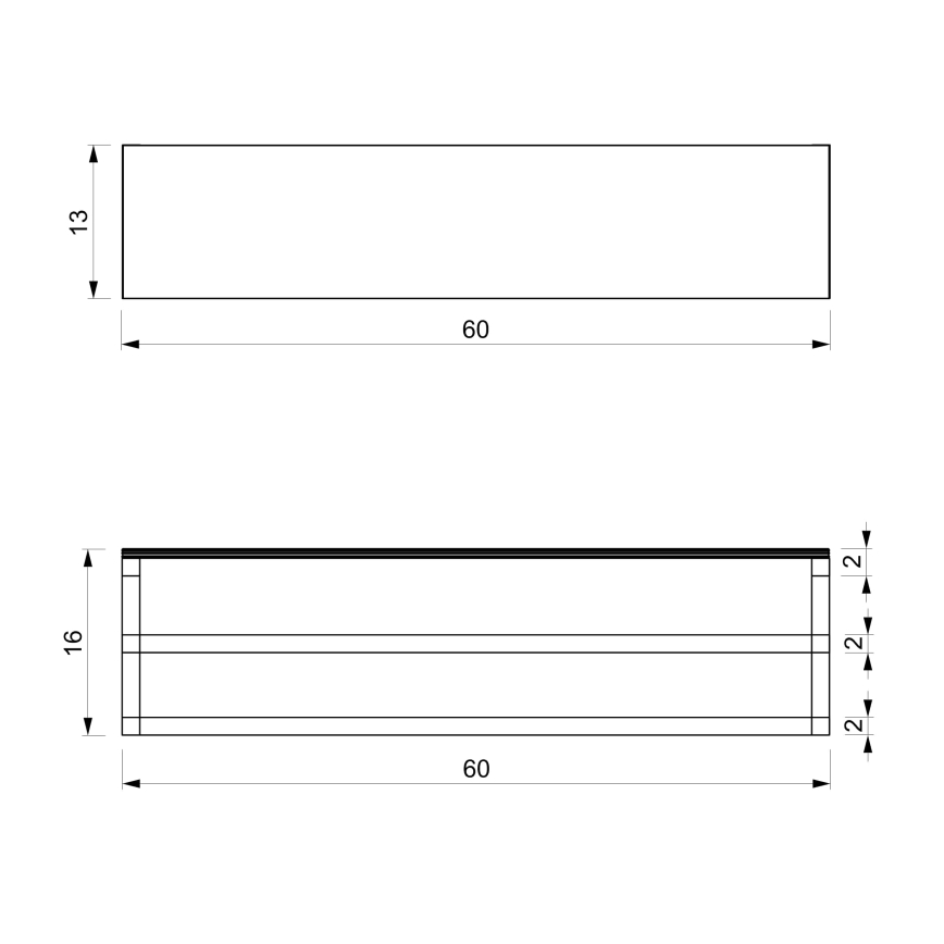 Suporte de parede para toalha com prateleira 14x60 cm branco