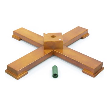 Suporte em madeira para árvore de Natal com diâmetro do encaixe de 33 mm