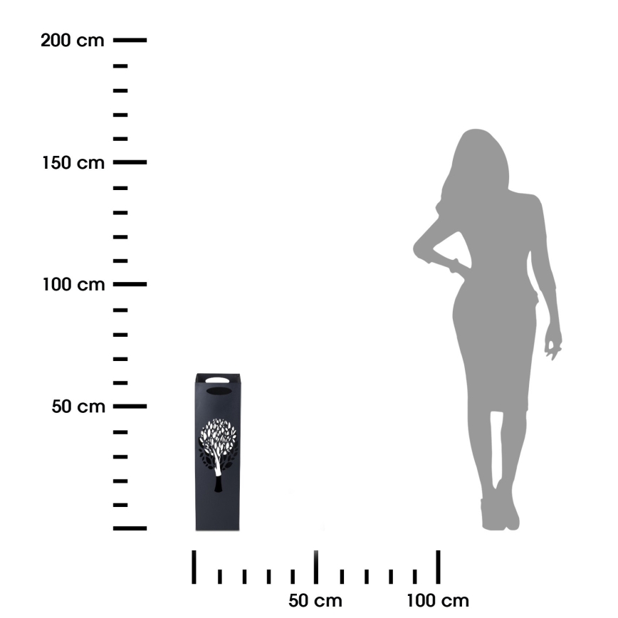 Suporte metálico para guarda-chuvas INDUSTRIAL 60x21 cm preto