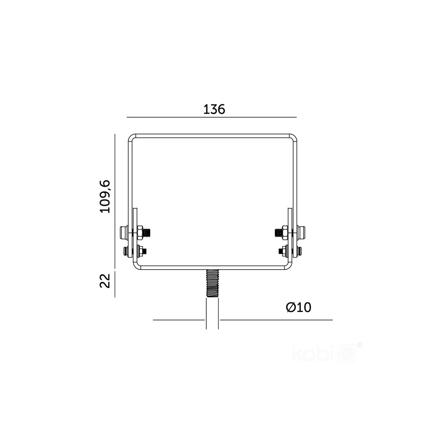 Suporte para candeeiro industrial HIGHBAY, preto