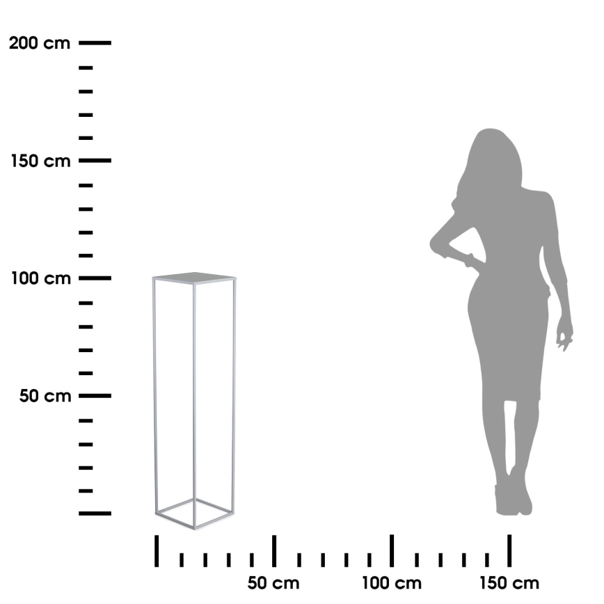 Suporte para flores 100x24 cm cinzento