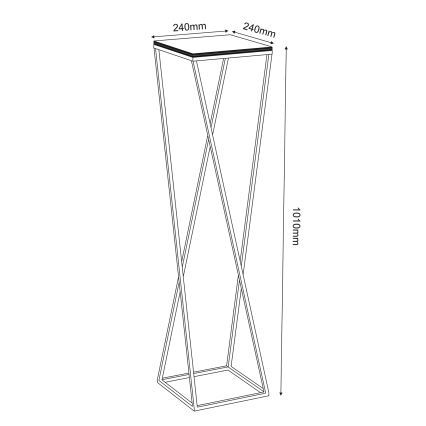 Suporte para flores 100x24 cm preto