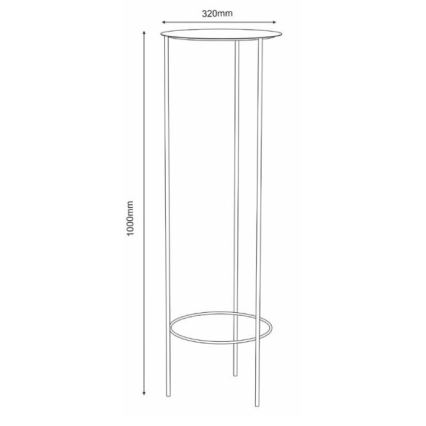 Suporte para flores 100x32 cm preto