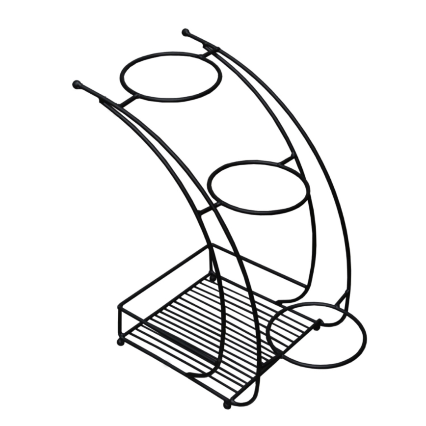 Suporte para flores 37x19 cm preto/metal