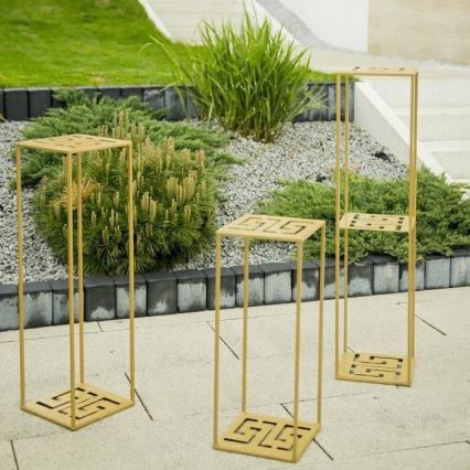 Suporte para flores 60x24 cm dourado