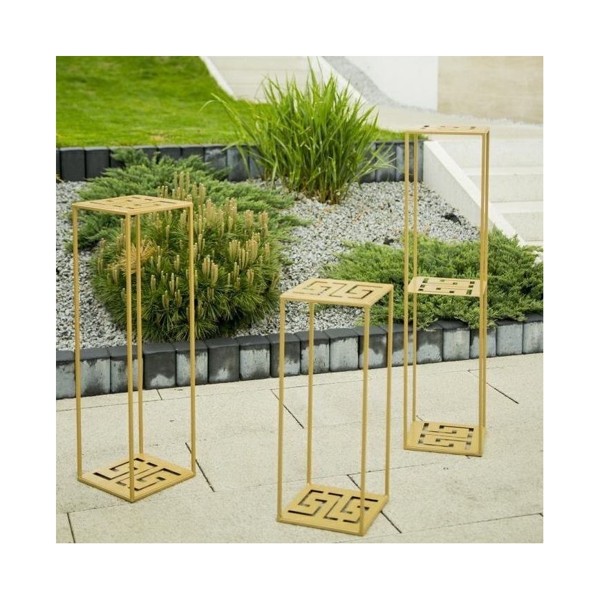 Suporte para flores 60x24 cm dourado