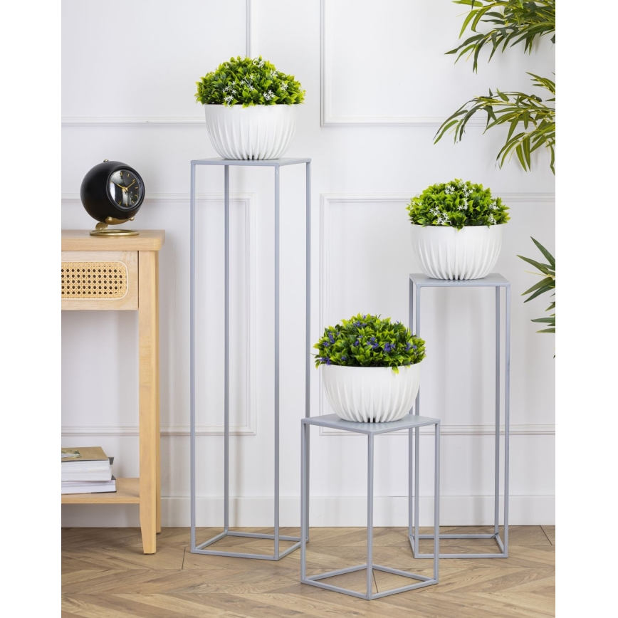 Suporte para flores 70x24 cm cinzento