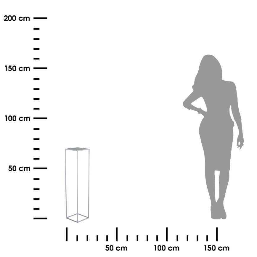 Suporte para flores 70x24 cm cinzento