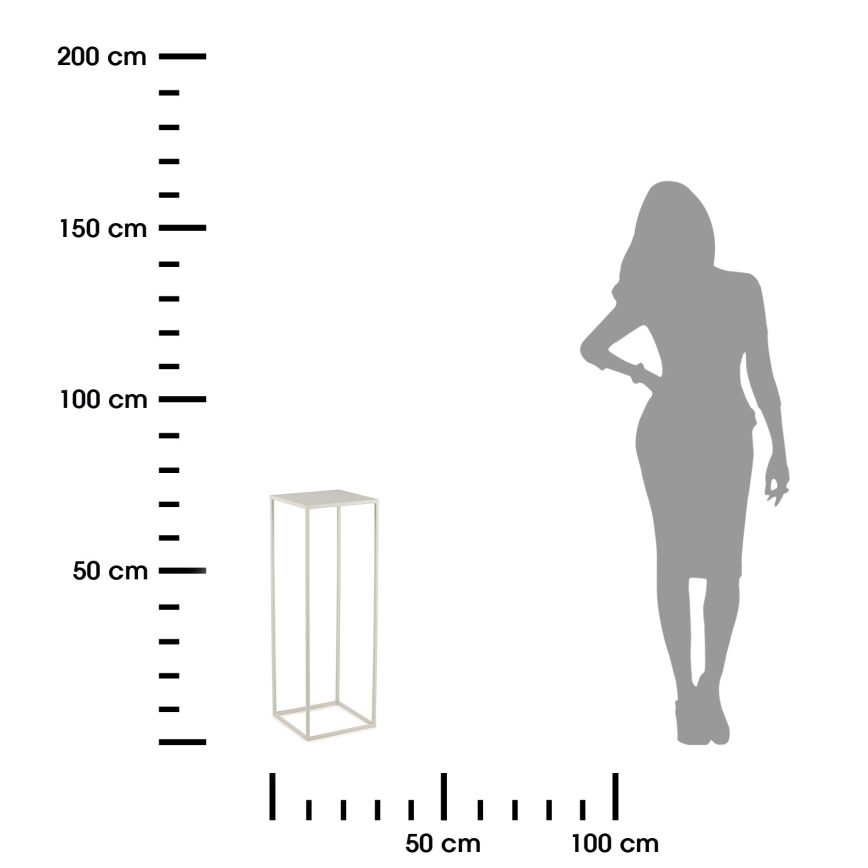 Suporte para flores 70x24 cm creme
