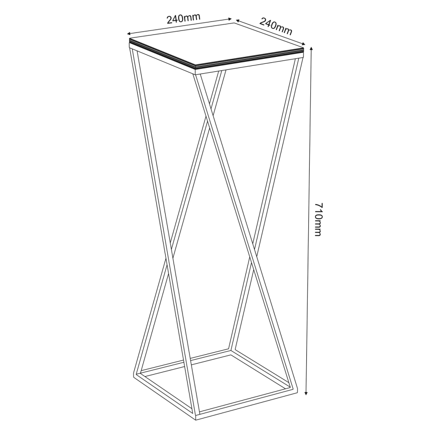 Suporte para flores 70x24 cm preto