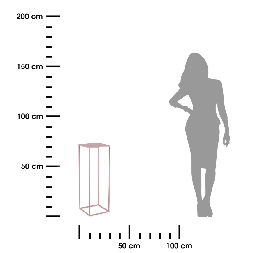 Suporte para flores 70x24 cm rosa