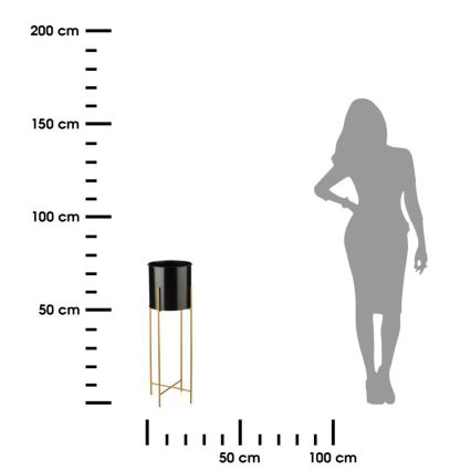 Suporte para plantas 75x17 cm preto/dourado
