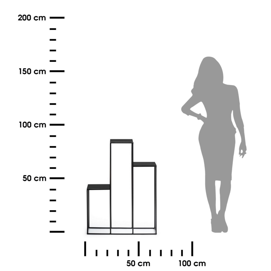 Suporte para flores 80x60 cm preto