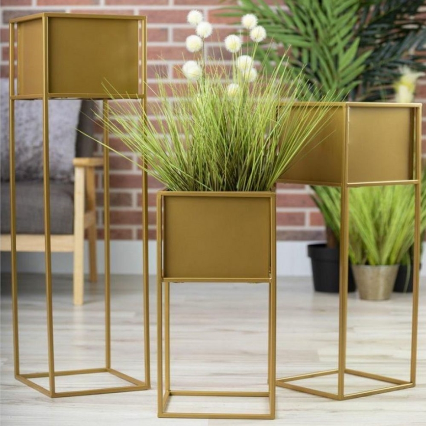 Suporte para flores 90x24 cm dourado