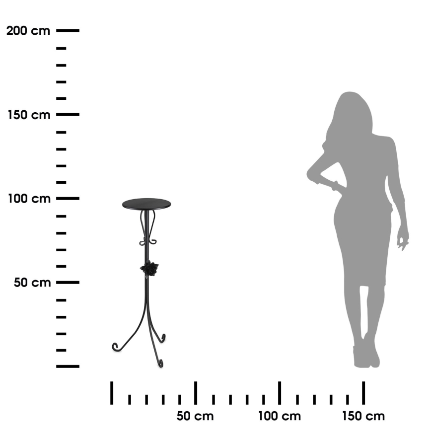 Suporte para flores 95x39 cm preto