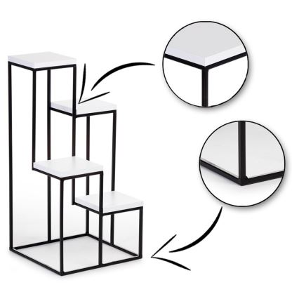 Suporte para plantas KASKADA 70x34 preto/branco