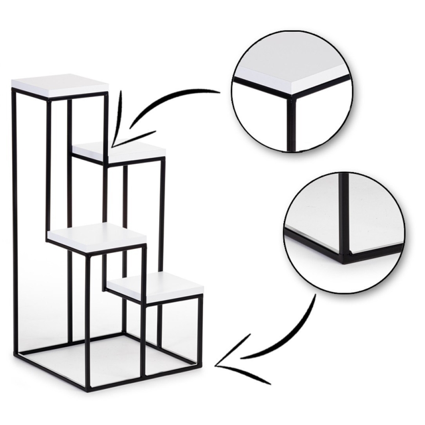 Suporte para plantas KASKADA 70x34 preto/branco